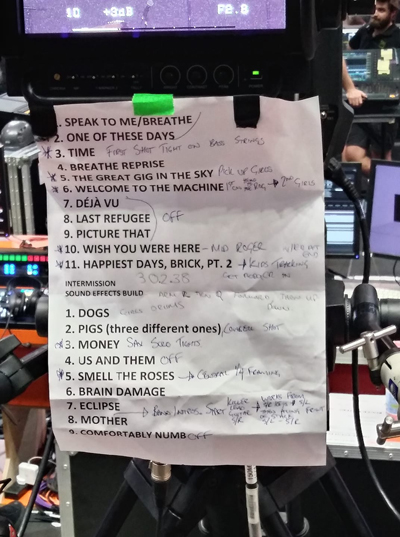 a setlist with technical notes (ph. Nino Gatti)