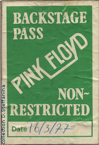 BACKSTAGE PASS WEMBLEY 16.3.77