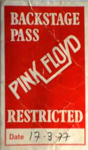 BACKSTAGE PASS WEMBLEY 17.3.77