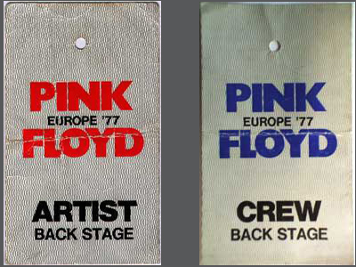 "Artist" & "Crew" BACKSTAGE PASSES - Europe .77