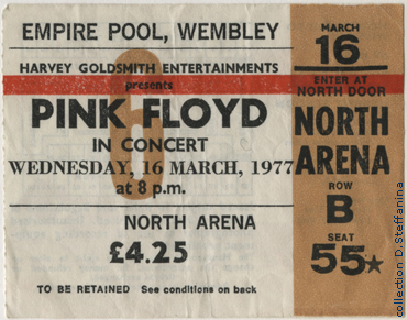 TICKET WEMBLEY 16.3.77