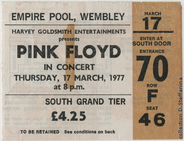 TICKET WEMBLEY 17.3.77