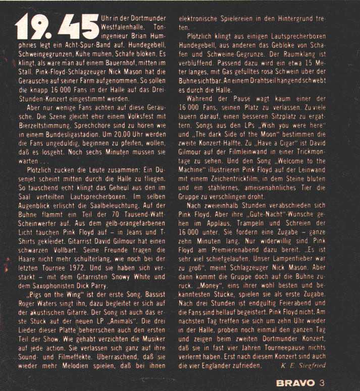 Bravo 24.2.77 - Dortmund concert review