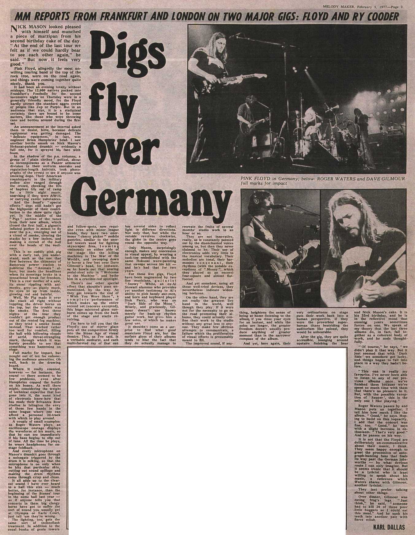 Melody Maker 5.2.77 - Frankfurt concert review